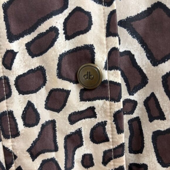 VTG‎ Dennis Basso Womens Silk Jacket Animal Print Size XL Removable Hood Classic - Picture 5 of 14